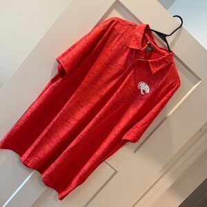 Adidas Red Textured Polo Shirt